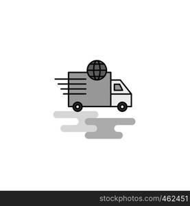 Transport Web Icon. Flat Line Filled Gray Icon Vector