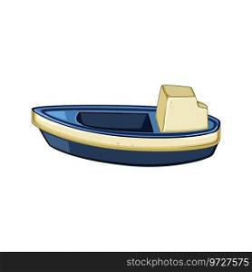 transportation boat toy cartoon. fun object, water transport, ocean marine transportation boat toy sign. isolated symbol vector illustration. transportation boat toy cartoon vector illustration