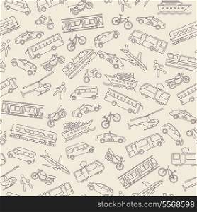Transportation cars seamless background pattern vector illustration