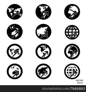 transportation icon,world map sign,vision concept ,world symbol ,business concept. vector illustration