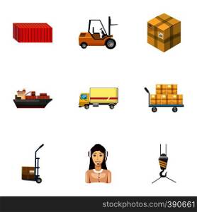 Transportation icons set. Cartoon illustration of 9 transportation vector icons for web. Transportation icons set, cartoon style
