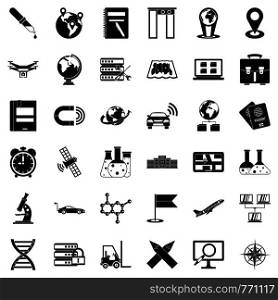 Transportation icons set. Simple style of 36 transportation vector icons for web isolated on white background. Transportation icons set, simple style