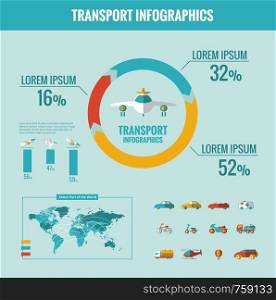 Transportation Infographic Template. Vector Customizable Elements.