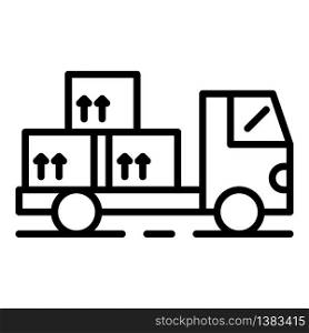 Transportation of export goods icon. Outline transportation of export goods vector icon for web design isolated on white background. Transportation of export goods icon, outline style