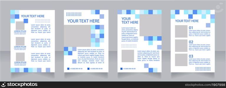 Transportation service advertising blank brochure layout design. Vertical poster template set with empty copy space for text. Premade corporate reports collection. Editable flyer paper pages. Transportation service advertising blank brochure layout design