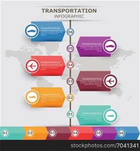 transportation set infographic. transportation set infographic vector art