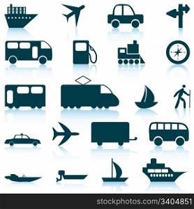 Transportation set of different vector web icons