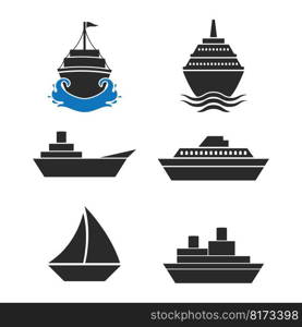 Transportation ship Logo template vector icon design