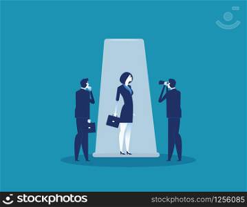 Trapped. Businessman in glass. Concept business vector illustration.