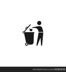 Trash and man icon vector illustration