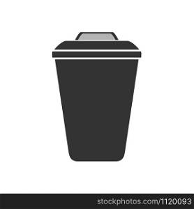 Trash and waste container icon. Isolated on white background in flat design style