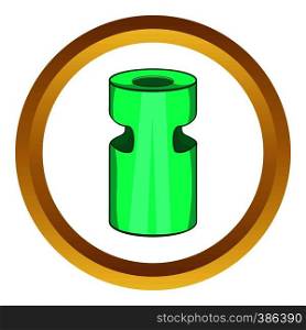 Trash ashtray vector icon in golden circle, cartoon style isolated on white background. Trash ashtray vector icon