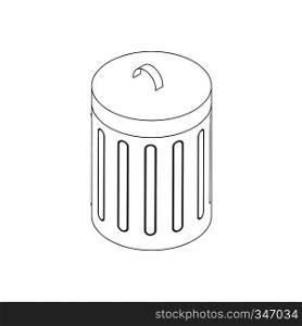 Trash bin icon in isometric 3d style on a white background. Trash bin icon, isometric 3d style