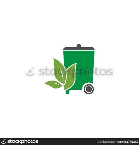 Trash bin icon logo design illustration template vector