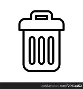 trash bin icon vector outlined style