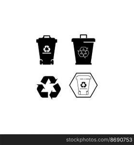 Trash bin logo icon vector template design