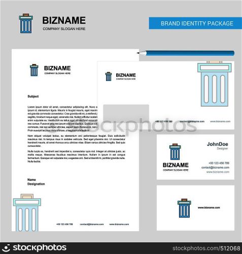 Trash Business Letterhead, Envelope and visiting Card Design vector template