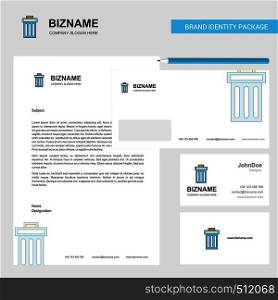 Trash Business Letterhead, Envelope and visiting Card Design vector template