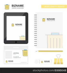 Trash Business Logo, Tab App, Diary PVC Employee Card and USB Brand Stationary Package Design Vector Template