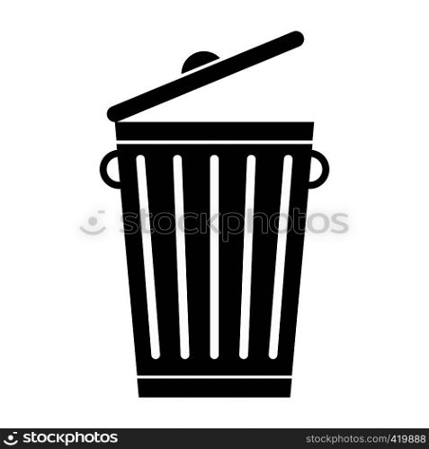 Trash can black simple icon for web and mobile devices. Trash can black simple icon