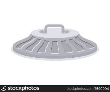 Trash can cover isolated. lid Dumpster iron on white background.