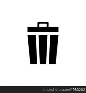 Trash Can, Disposal Waste, Recycle Bin. Flat Vector Icon illustration. Simple black symbol on white background. Trash Can, Disposal Waste, Recycle sign design template for web and mobile UI element. Trash Can, Disposal Waste, Recycle Bin. Flat Vector Icon illustration. Simple black symbol on white background. Trash Can, Disposal Waste, Recycle sign design template for web and mobile UI element.