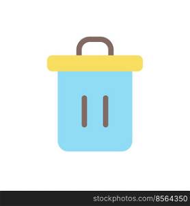 Trash can flat color ui icon. Recycle bin. Garbage container. Dumpster. Online marketplace. Management. Simple filled element for mobile app. Colorful solid pictogram. Vector isolated RGB illustration. Trash can flat color ui icon