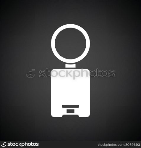 Trash can icon. Black background with white. Vector illustration.