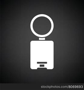 Trash can icon. Black background with white. Vector illustration.