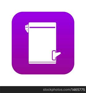 Trash can icon digital purple for any design isolated on white vector illustration. Trash can icon digital purple