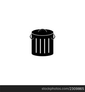 trash can icon flat design template