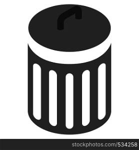 Trash can icon in isometric 3d style on a white background. Trash can icon, isometric 3d style