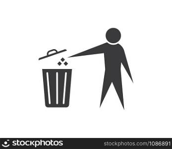 trash can icon lgo vector illustration design template