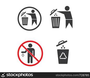 trash can icon lgo vector illustration design template