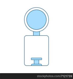 Trash Can Icon. Thin Line With Blue Fill Design. Vector Illustration.