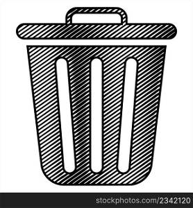 Trash Can Icon Vector Art Illustration