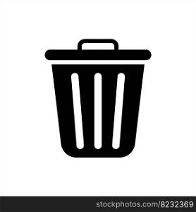 Trash Can Icon Vector Art Illustration