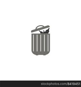 trash can icon vector logo design illustration