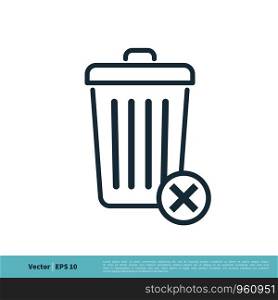 Trash Can Icon Vector Logo Template Illustration Design. Vector EPS 10.