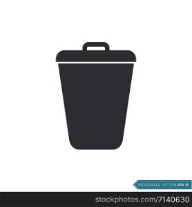Trash Can Icon Vector Template Illustration Design