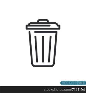 Trash Can Icon Vector Template Illustration Design