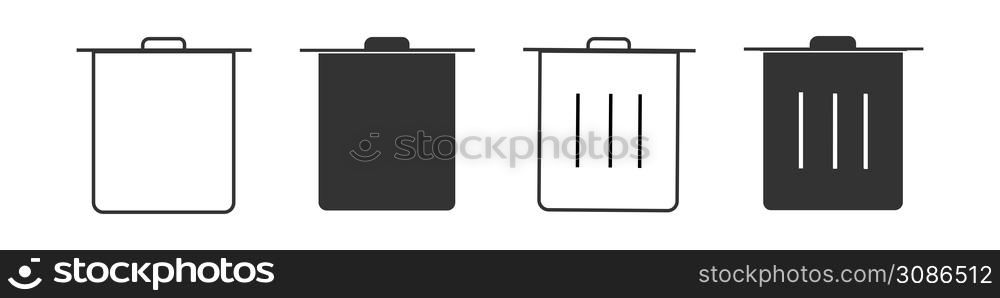 Trash can icon. Warehouse for deleted files illustration symbol. Sign bin vector.