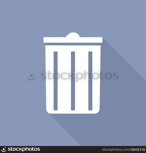 trash can icon with a long shadow