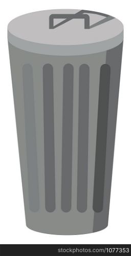 Trash can, illustration, vector on white background.
