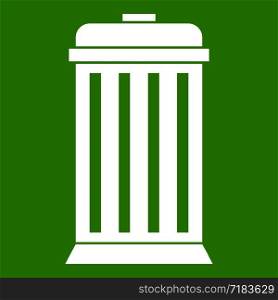 Trash can in simple style isolated on white background vector illustration. Trash can icon green