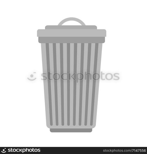trash can isolated icon on white, stock vector illustration