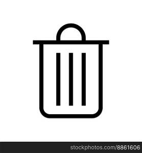 Trash can line icon isolated on white background. Black flat thin icon on modern outline style. Linear symbol and editable stroke. Simple and pixel perfect stroke vector illustration.