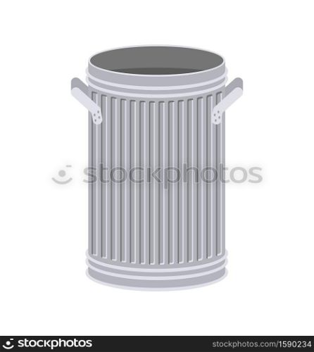Trash can open isolated. Wheelie bin on white background. Dumpster iron.