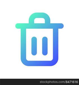 Trash can pixel perfect gradient linear ui icon. Delete button. Recycle bin. Waste container. Line color user interface symbol. Modern style pictogram. Vector isolated outline illustration. Trash can pixel perfect gradient linear ui icon