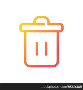 Trash can pixel perfect gradient linear ui icon. Recycle bin. Garbage container. Online marketplace. Line color user interface symbol. Modern style pictogram. Vector isolated outline illustration. Trash can pixel perfect gradient linear ui icon